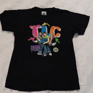 Vintage 90s Cross Colours Rare Graphic TLC Hip Hop Shirt Size Small
